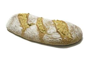 rustico pane, isolato su bianca sfondo. mestiere cibo concetto. foto