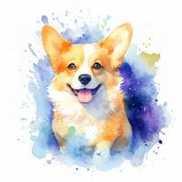 carino corgi acquerello illustrazione, ritratto foto