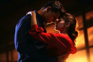 un' coppia danza un' romantico tango.ai generativo foto