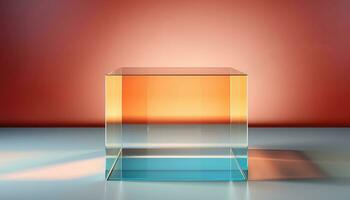 realistico 3d podio nel gelatina strutturato mondo ai generato foto
