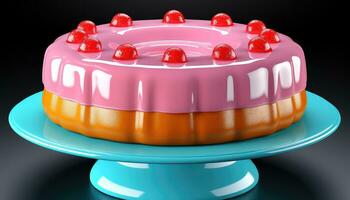 realistico 3d podio nel gelatina strutturato mondo ai generato foto