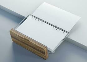 scrivania calendario con bianca carta adatto per calendario design presentazione foto