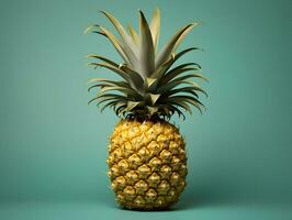 tutto solo ananas isolato. alta risoluzione. ai generativo foto