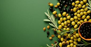 molti olive, superiore Visualizza - ai generato Immagine foto