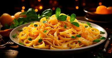 pasta, cibo sfondo, italiano nazionale piatto - ai generato Immagine foto