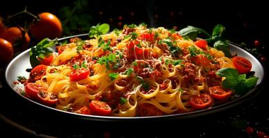 pasta, cibo sfondo, italiano nazionale piatto - ai generato Immagine foto