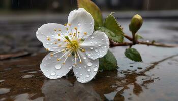 fiorire bellezza nel un' sereno all'aperto ambientazione ai generato foto