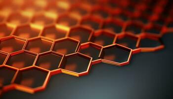 atomico doccia metallo atomi su esagonale griglia ai generato foto