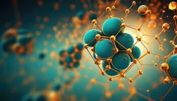 atomico doccia metallo atomi su esagonale griglia ai generato foto