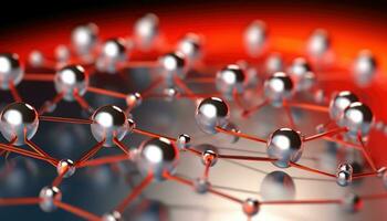 atomico doccia metallo atomi su esagonale griglia ai generato foto