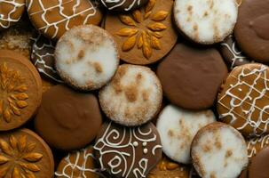 cioccolato fatti in casa biscotti avvicinamento. creare ai foto