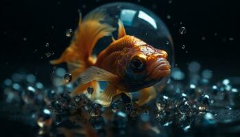 subacqueo pesce nuotare nel un' colorato scogliera, in mostra natura bellezza generato di ai foto