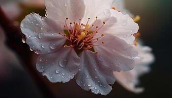 vicino su di un' vivace rosa fiore petalo nel natura generato di ai foto