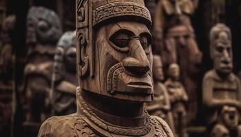 antico idolo scultura simboleggia indigeno spiritualità e cultura generato di ai foto