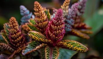 fresco viola fiore testa nel macro vicino su generato di ai foto