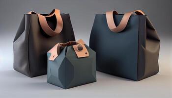 nero shopping Borsa icona trasporta lusso eleganza ,generativo ai foto