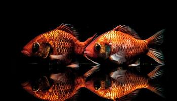 Multi colorato siamese pesce nuoto nel serbatoio generato di ai foto