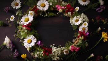 fresco estate mazzo margherite, camomilla, e gerbera generato di ai foto