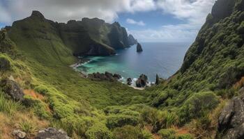 tranquillo scena, alto angolo Visualizza, naturale bellezza generato di ai foto