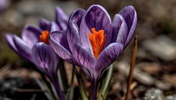 vivace Fiore di campo mazzo vetrine naturale bellezza nel il foresta prato generato di ai foto