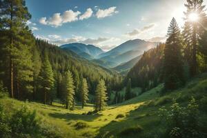 sbalorditivo natura paesaggi fiumi foreste e giungle ai generativo foto