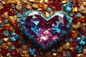 cristallo cuore pietra preziosa sfondo, cuore pietra preziosa sfondo, cristallo cuore, cristallo cuore sfondo, ai generativo foto