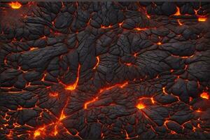 lava struttura sfondo, raggiante lava struttura sfondo, magma fluire, lava fluire, Cracked lava, ai generativo foto