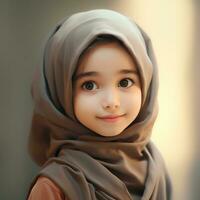 bellissimo contento musulmano bambini sorridente ai generato foto
