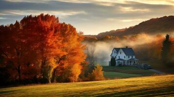 autunno autunno tempo metereologico nazione paesaggio ai generato foto