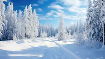 brina vacanza pianta neve paesaggio ai generato foto