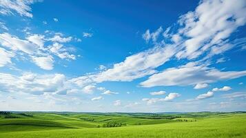 erba natura cielo estate paesaggio ai generato foto