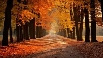 naturale autunno Visualizza foresta paesaggio ai generato foto