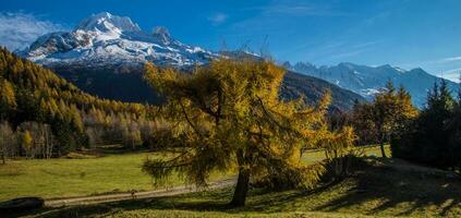 paesaggio di il francese Alpi nel autunno foto