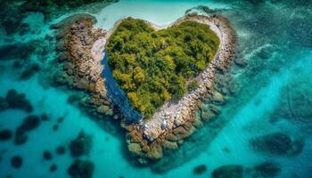 tropicale romanza sopra, sotto, e al di là Surf generato di ai foto