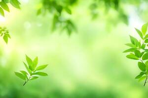 verde le foglie su un' soleggiato giorno. ai-generato foto