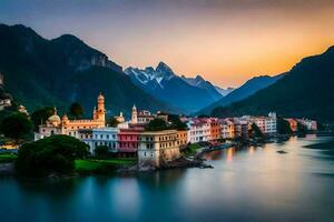 il città di Lubiana, Italia. ai-generato foto