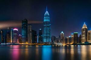 il città orizzonte a notte nel Kuala grumo, Malaysia. ai-generato foto