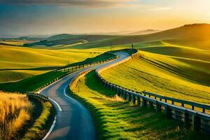 il strada per il tramonto. ai-generato foto