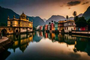 il bellissimo città di udaipur, India. ai-generato foto