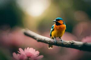 foto sfondo uccello, il fiori, il fiori, il fiori, il fiori, il fiori,. ai-generato