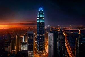 il il più alto edificio nel il mondo è il burj Khalifa. ai-generato foto