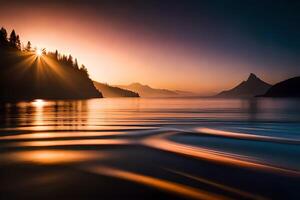 tramonto al di sopra di lago olimpico, Washington, Stati Uniti d'America, Stati Uniti d'America, tramonto,. ai-generato foto