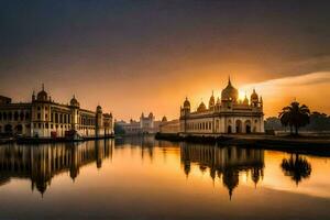 il d'oro tempio nel amritsar, India. ai-generato foto