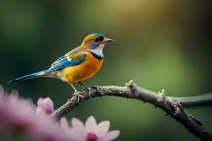 foto sfondo uccello, il fiori, il uccello, il fiori, il uccello, il fiori,. ai-generato