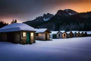 foto sfondo il cielo, neve, montagne, tramonto, il montagne, il cielo, il montagne. ai-generato