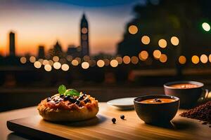 il cibo e bevanda a il Hotel. ai-generato foto