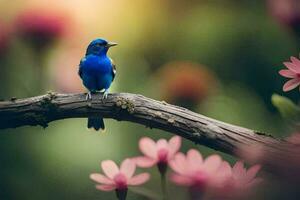 foto sfondo il cielo, fiori, uccello, natura, uccello, natura, uccello, natura,. ai-generato