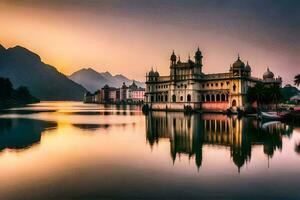 il palazzo di udaipur, India. ai-generato foto
