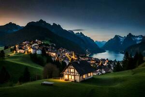 il villaggio di alpbach, Svizzera. ai-generato foto