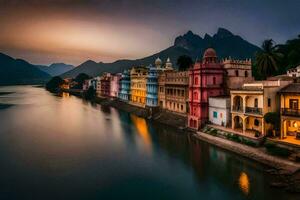 il colorato edifici di udaipur, India. ai-generato foto
